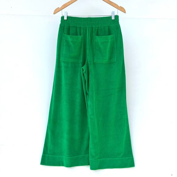 ME+EM 3 Piece Set Toweling Wide Leg Cropped Green Sweatpants Tank Polo 4 Cotton - Picture 8 of 15